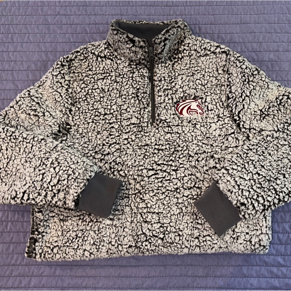 Black and White Sherpa Pullover
